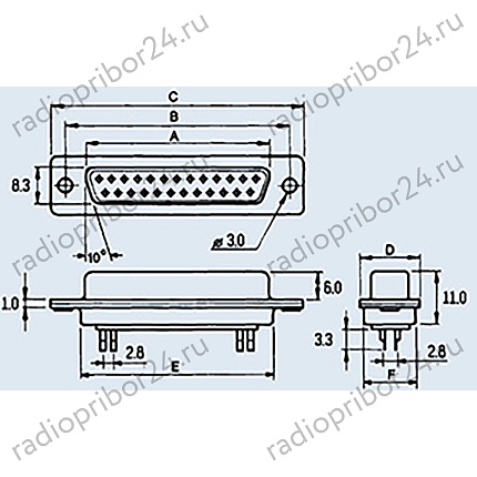 Фото – DB-25M 25pin вилка на кабель