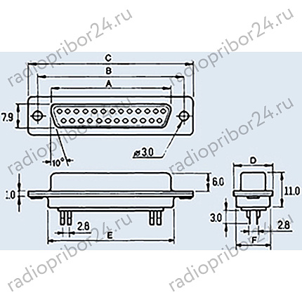 Фото – DB-9F 9pin розетка на кабель